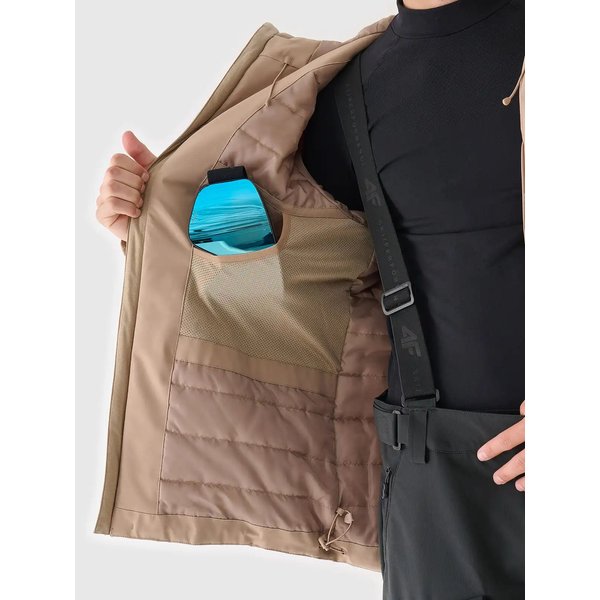 Kurtka narciarska męska TTJAM579 4F - jasny brąz