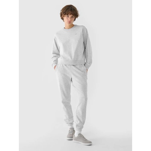 Bluza damska TSWSF1765 4F - chłodny jasny szary melanż