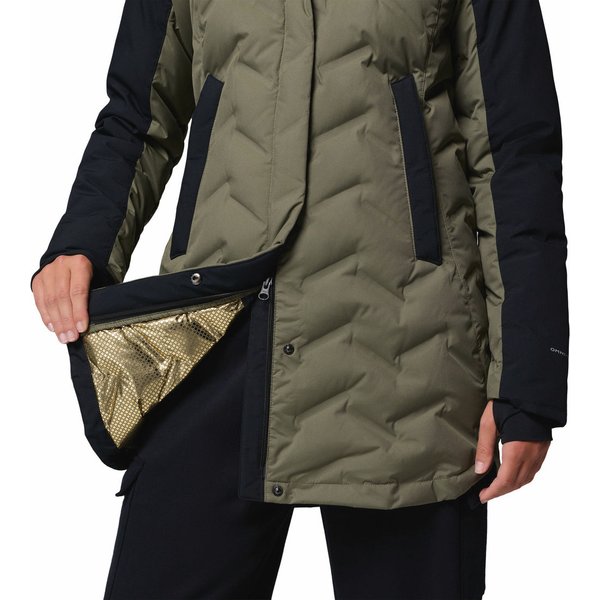 Płaszcz puchowy damski Mountain Croo III Mid Down Columbia - stone green, black