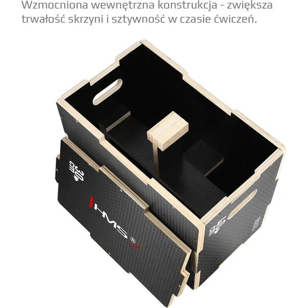 Skrzynia plyometryczna drewniana, crossfit DSCO3 HMS