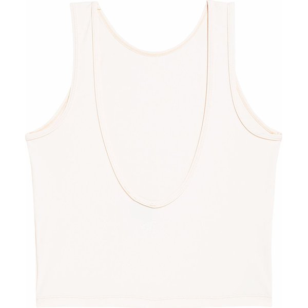 Bezrękawnik, crop-top damski 4FSS23TTSHF716 4F - beżowa