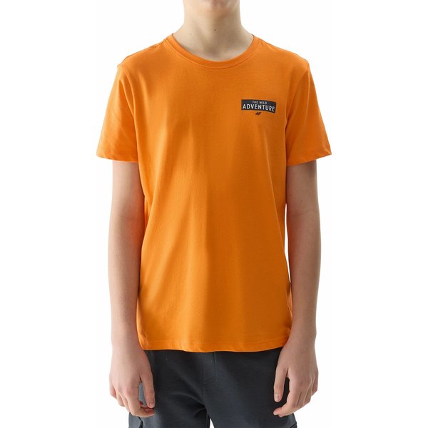 Koszulka chłopięca 4FJWSS24TTSHM1131 4F - pomarańcz