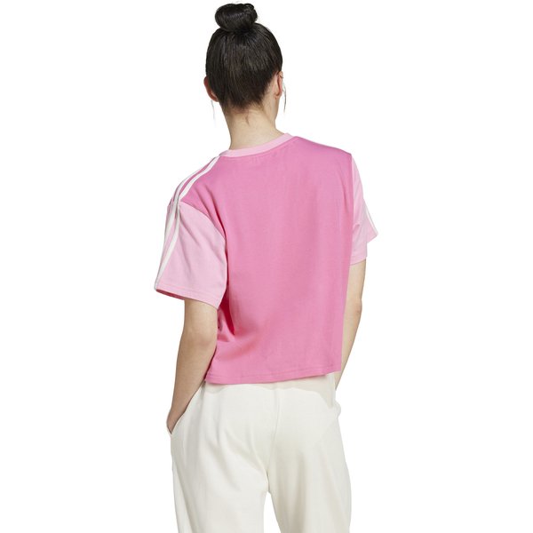 Koszulka damska Essentials 3-Stripes Single Jersey Crop Top Adidas - różowa