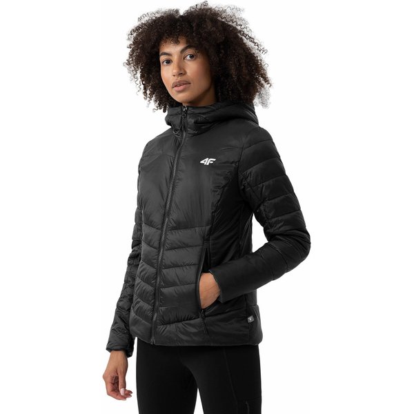 Kurtka puchowa damska 4FAW23TDJAF279 4F - głęboka czerń