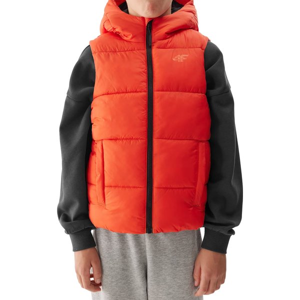 Kamizelka puchowa chłopięca TVJAM134 4F - pomarańcz