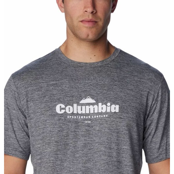 Koszulka męska Kwick Hike Graphic SS Tee Columbia - Black Heather