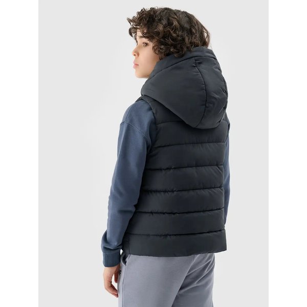 Kamizelka puchowa chłopięca TVJAM169 4F - głęboka czerń