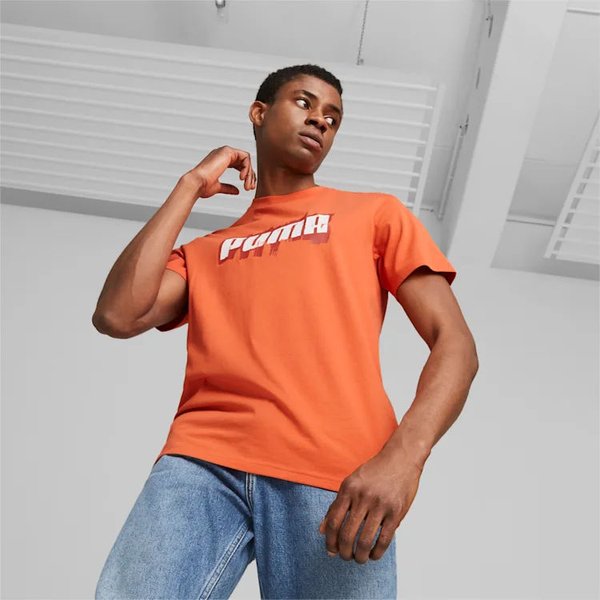 Koszulka męska Graphics Wording Tee Puma - pomarańczowa