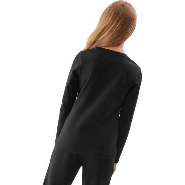 Longsleeve dziewczęcy 4FJAW23TLONF141 4F - głęboka czerń