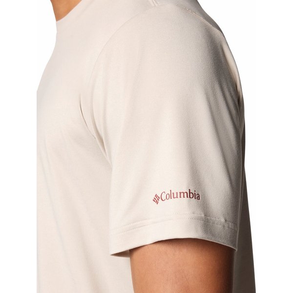 Koszulka męska Kwick Hike Graphic SS Tee Columbia - Dark Stone Heather/Peak Direction