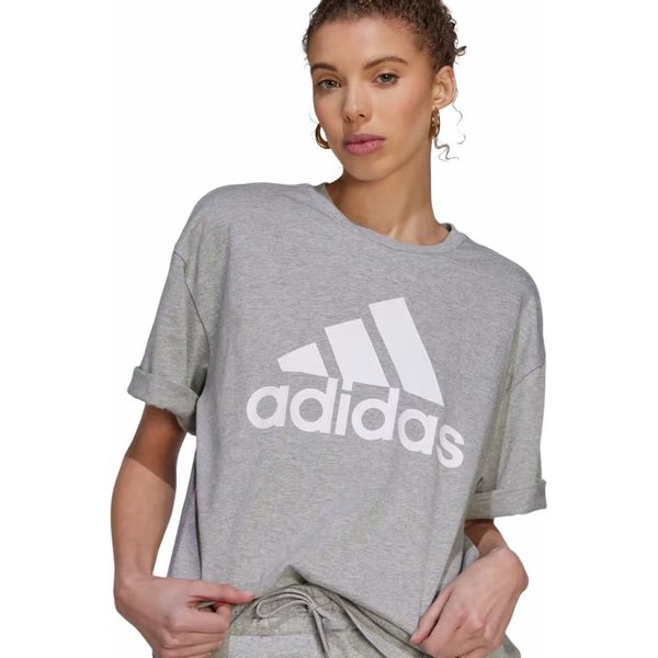 Koszulka damska Essentials Big Logo Boyfriend Tee Adidas - szara