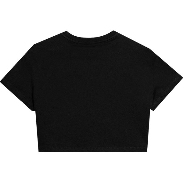 Koszulka, crop top dziewczęcy 4FJWSS24TTSHF1144 4F - głęboka czerń