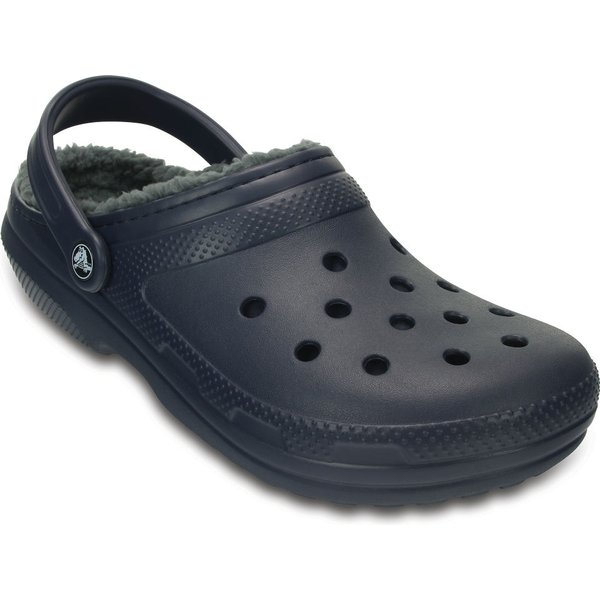 Chodaki Classic Fuzz-Lined Clog Crocs - navy/charcoal