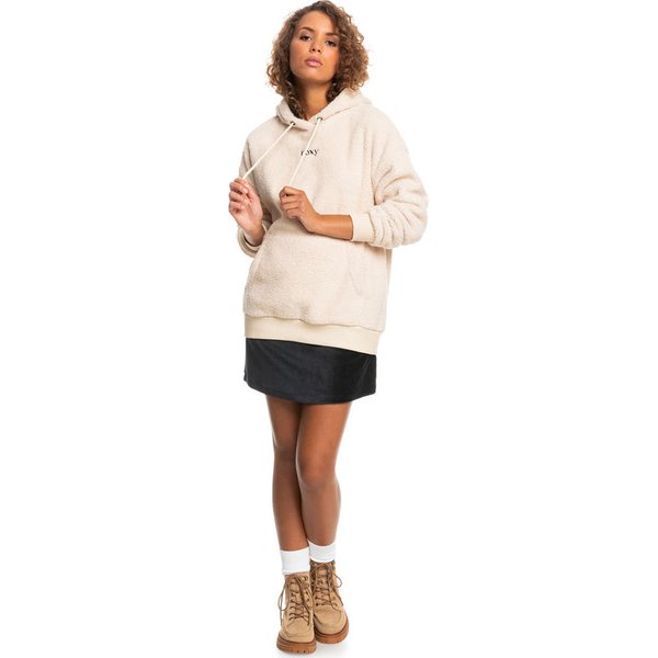 Bluza damska Call Me Sherpa Fleece Hoodie Roxy - beżowy