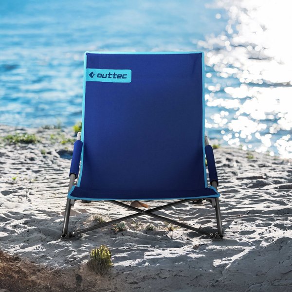 Krzesło turystyczne leżak Outtec WYPRZEDAŻ - granatowe