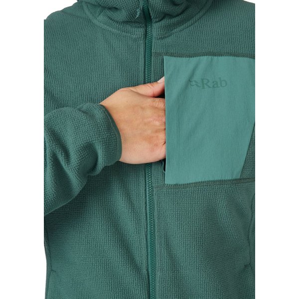 Polar damski Tecton Hoody Rab - Green Slate