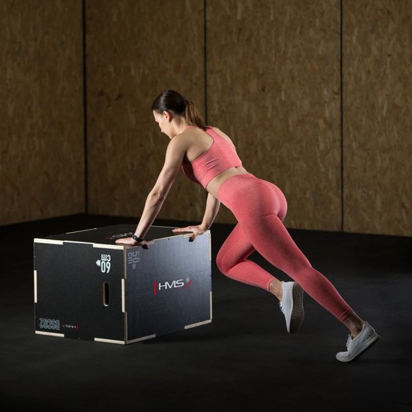 Skrzynia plyometryczna drewniana, crossfit SDCO2 HMS