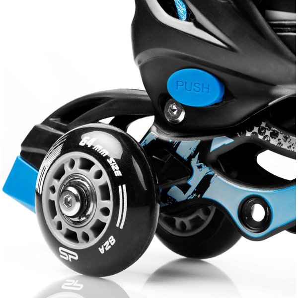 Rolki regulowane z wymienną płozą Quattro 4w1 Spokey - niebieskie