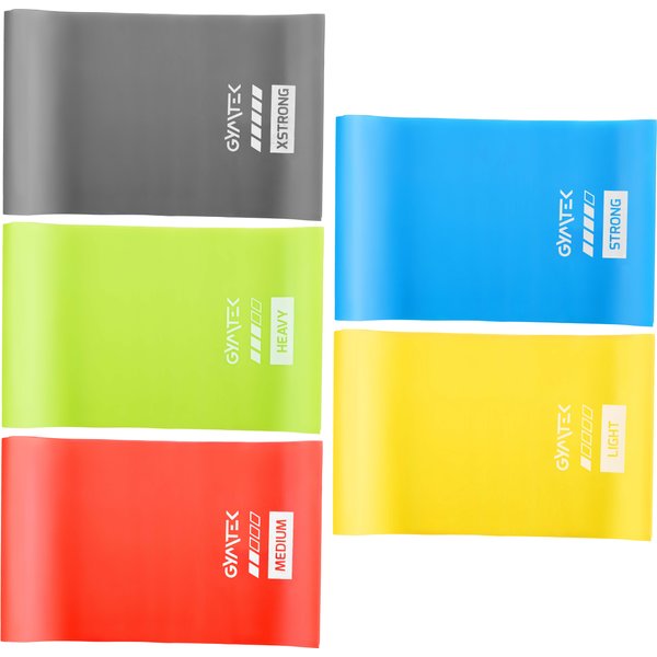 Zestaw taśm rehabilitacyjnych Flat Band 2,5-12,5kg 5szt. Gymtek