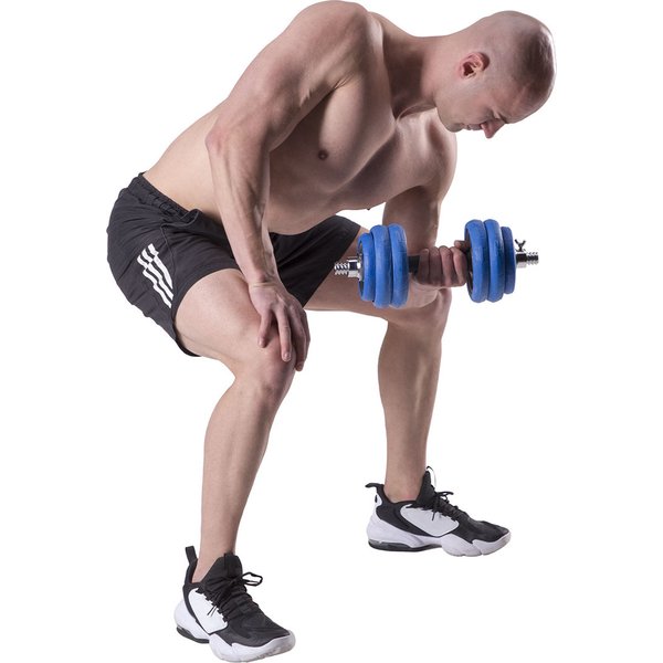 Hantle żeliwne ogumowane ze sztangą 2x15kg HMS