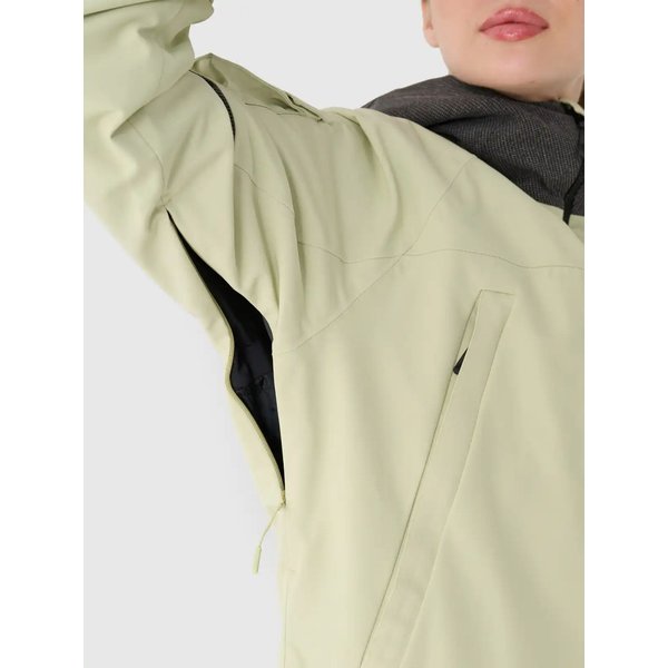 Kurtka snowboardowa damska TTJAF587 4F - oliwkowy