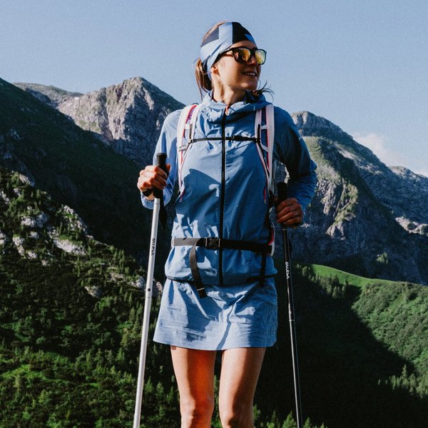 Spódnica trekkingowa damska ze spodenkami Pedroc 2 Durastretch Salewa - morning blue