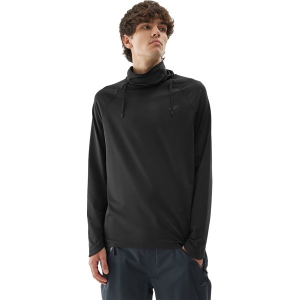 Longsleeve męski 4FAW23UBRUM037 4F - głęboka czerń