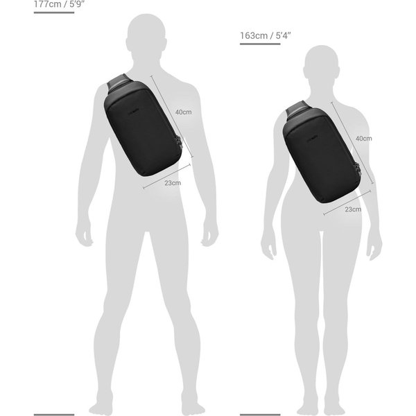 Plecak na jedno ramię antykradzieżowy Vibe 325 RFID PacSafe - Black