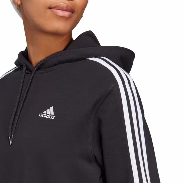 Bluza damska Essentials 3-Stripes French Terry Crop Hoodie Adidas - czarna