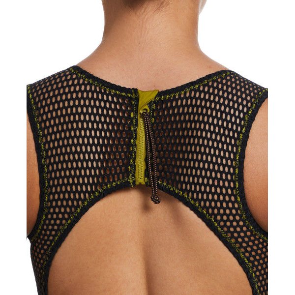 Strój kąpielowy damski Wild Keyhole Back Nike Swim - zielony