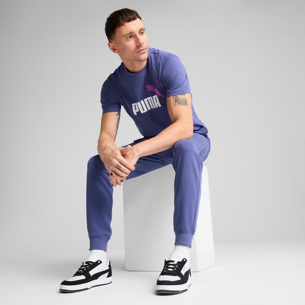 Koszulka męska Essentials 2 Colour No.1 Logo Puma - Blue Crystal