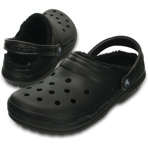 Chodaki Classic Fuzz-Lined Clog Crocs - black/black
