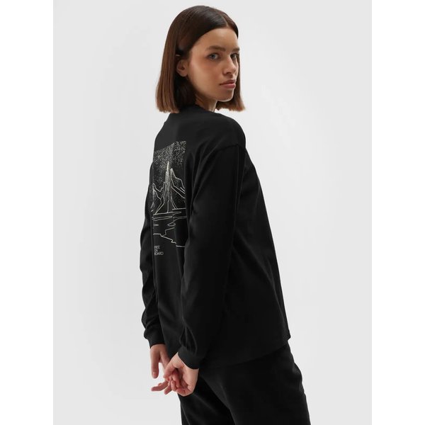 Longsleeve damski TLONF311 4F - głęboka czerń