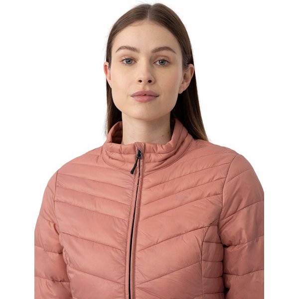 Kurtka puchowa damska 4FAW23TDJAF224 4F - łososiowy