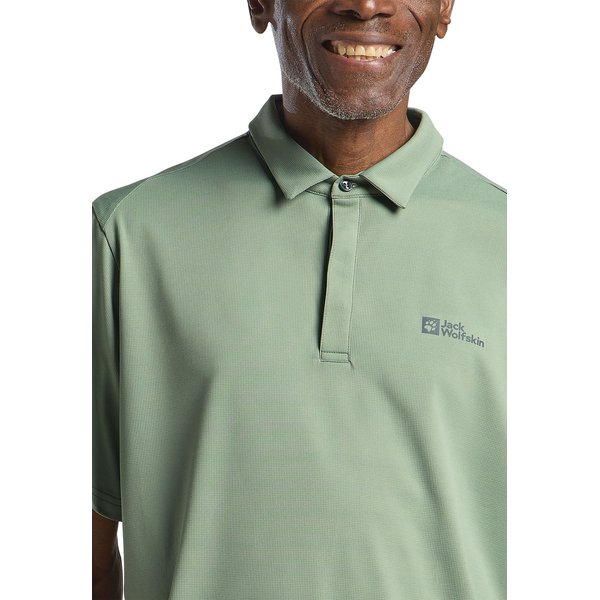 Koszulka męska polo Delgami Polo Jack Wolfskin - eucalyptus