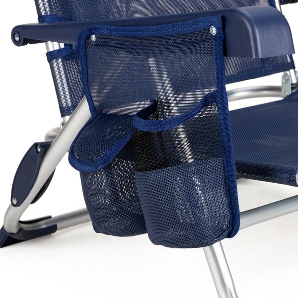 Krzesło plażowe z funkcją leżaka Sun Flex 2w1 Outtec - granatowe