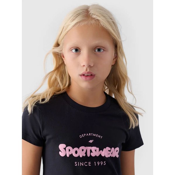 Koszulka dziewczęca TTSHF1543 4F - głęboka czerń