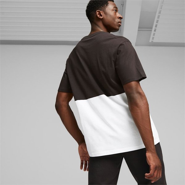 Koszulka męska Power Colorblock Tee Logo Puma - czarny/biały