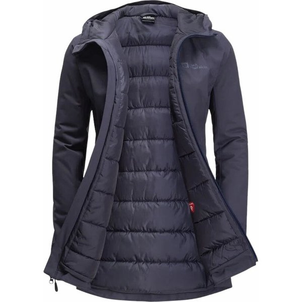 Kurtka puchowa damska, parka Stirnberg Jack Wolfskin - graphite