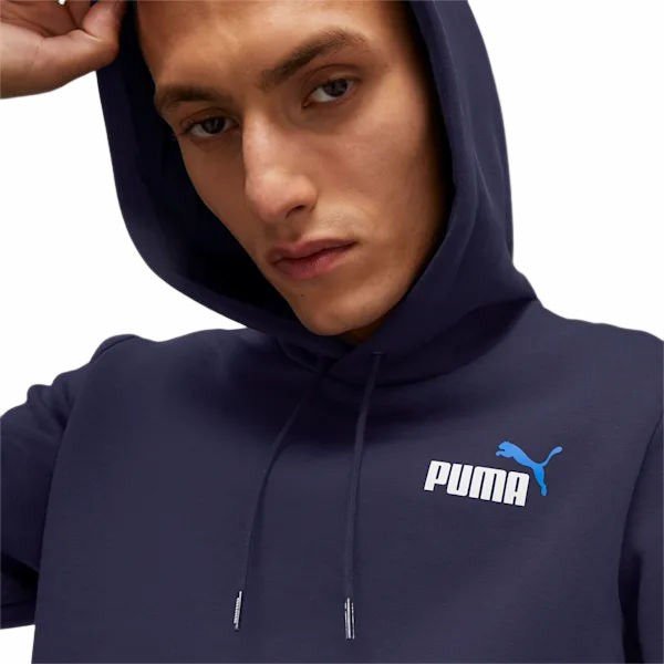 Bluza męska ESS+2 Small Logo Hoodie Puma - granatowa