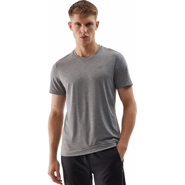 Koszulka męska 4FWSS24TFTSM599 4F - chłodny jasny szary melanż