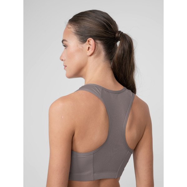 Biustonosz sportowy damski H4Z22 STAD011 4F - beżowy