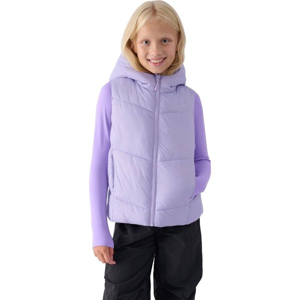 Kamizelka puchowa dziewczęca TVJAF129 4F - fiolet