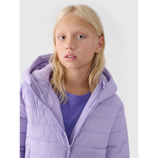 Kurtka puchowa dziewczęca TDJAF449 4F - fiolet