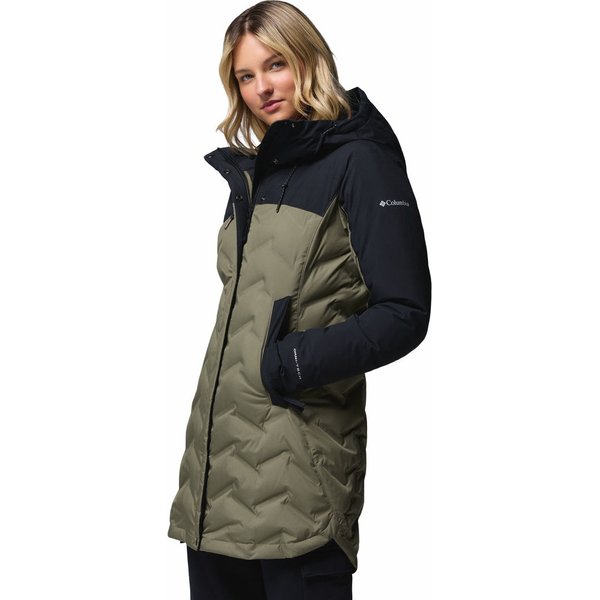 Płaszcz puchowy damski Mountain Croo III Mid Down Columbia - stone green, black