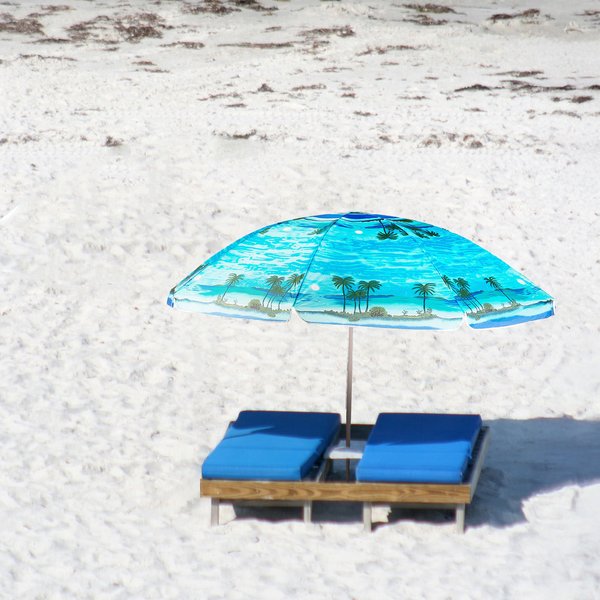 Parasol ogrodowy, plażowy, łamany Outtec - niebieski