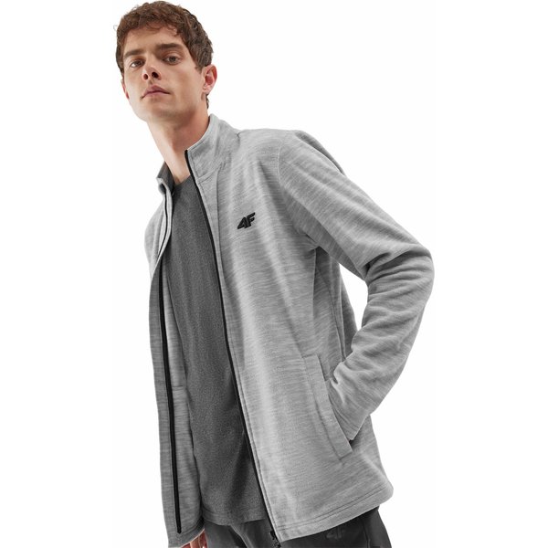 Polar męski 4FAW23TFLEM120 4F - chłodny jasny szary melanż