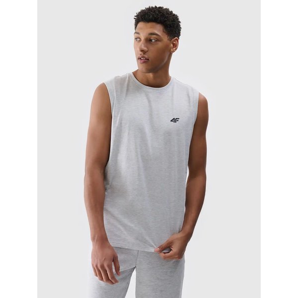 Bezrękawnik męski TSLEM125 4F - chłodny jasny szary melanż