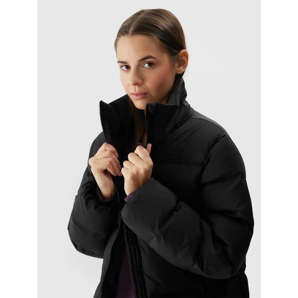 Kurtka puchowa damska TDJAF481 4F - głęboka czerń