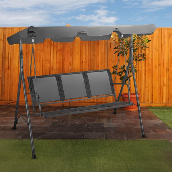 Huśtawka ogrodowa 3-osobowa z daszkiem Outtec